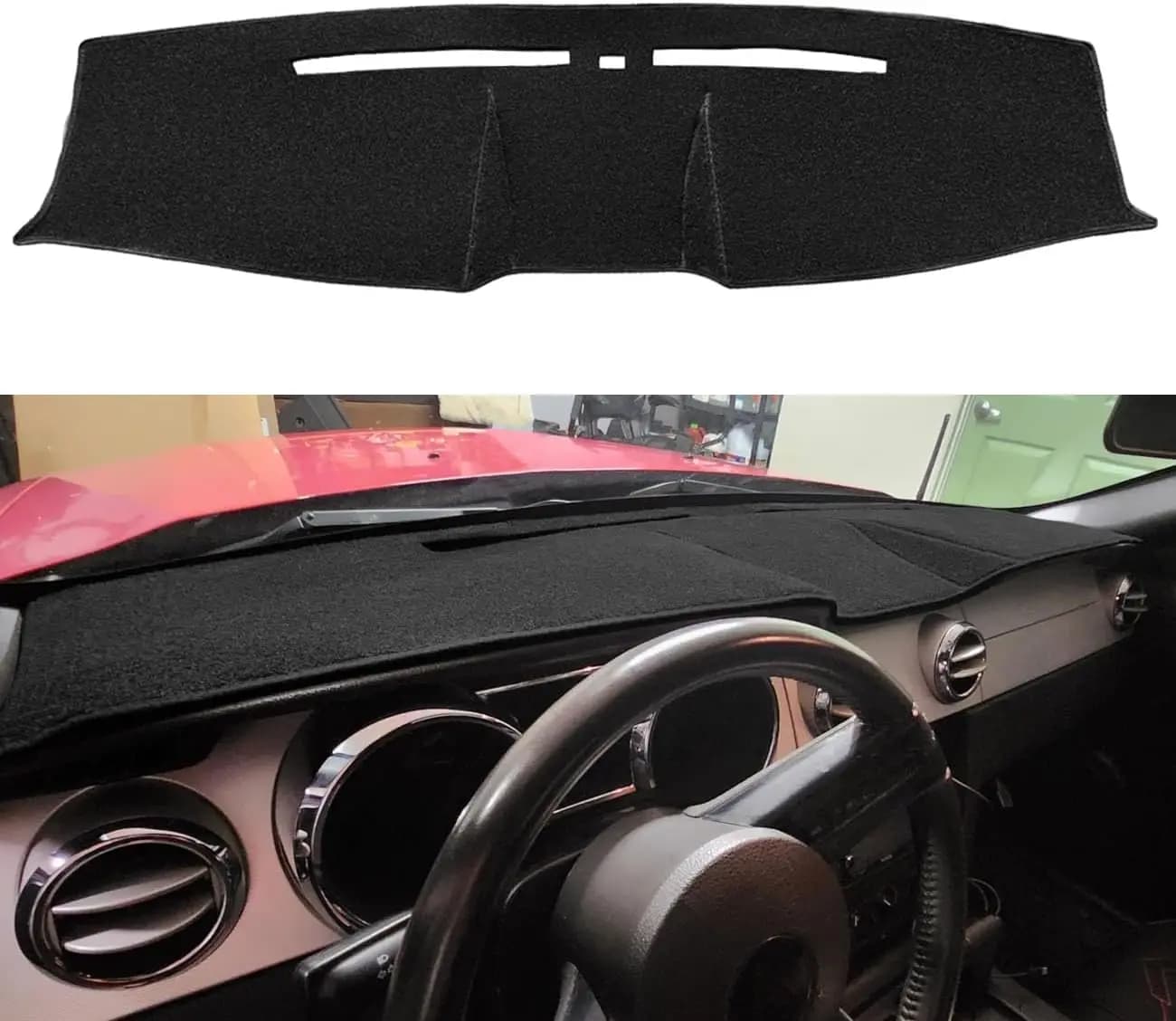 Dashboard cover Custom Carpet Cover for Ford Mustang 2005 2006 2007 2008 2009 Carpet Protection (Black)