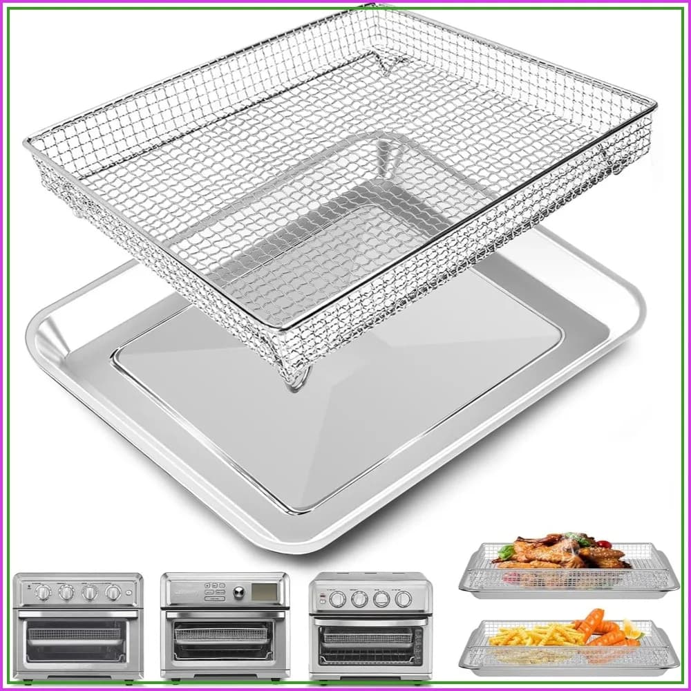 Replacement Air Fryer Tray for Cuisinart TOA-60 TOA-65 TOA-70, 12.4x11" Non-stick Mesh Basket, Dishwasher Safe