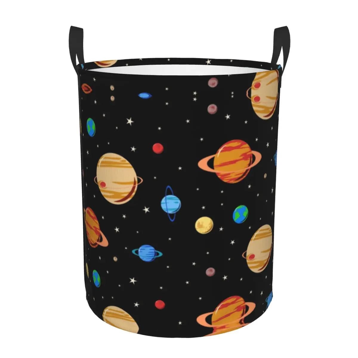 Cesto per la biancheria pieghevole personalizzato con motivo pianeti carino, spazio pieghevole, galassia, universo, vestiti, cesto per giocattoli, per la cameretta dei bambini