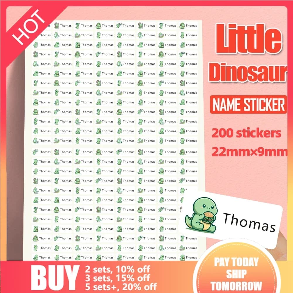 22X9mm Custom Name Stickers Israel Personalized Name Labels School Decals Waterproof Children's Stationery Water Bottle