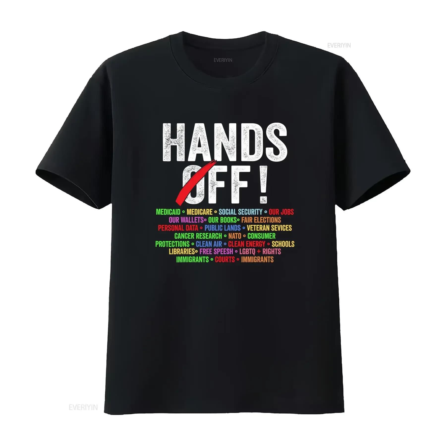 T-shirt vintage lavata ed elasticizzata: Protesta Hands-Off, Sicurezza sociale, Medicare, Medicaid, I nostri posti di lavoro, Portafogli, Libri, Elezioni giuste
