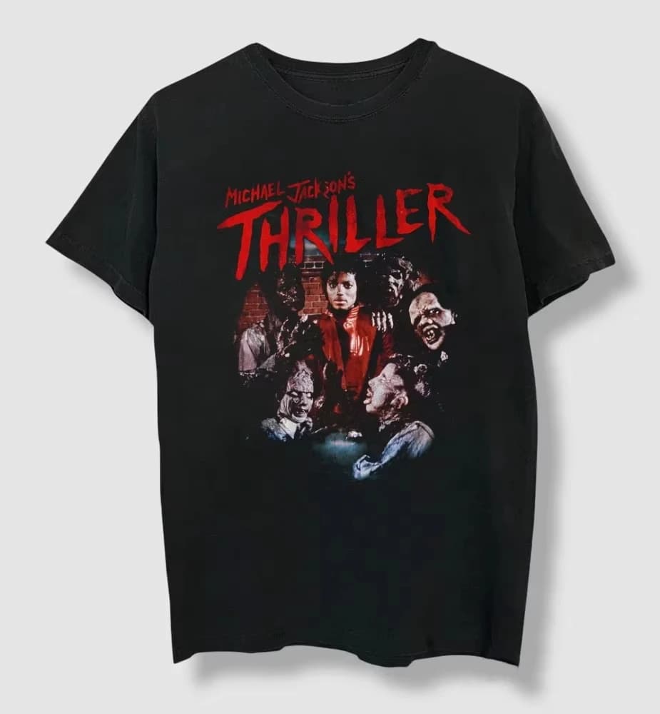 T-shirt Gothic Horror Thriller Michael Jackson 100% cotone girocollo a maniche corte Pop Culture Harajuku Streetwear Graphic Tee