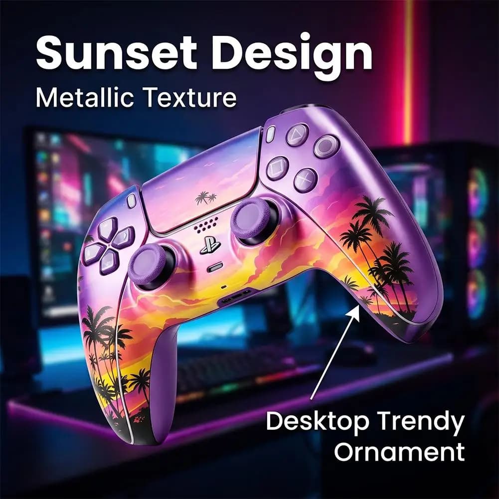 Sunset City For PS5 Controller Replacement Faceplate Shell With Touchpad For DualSense Decorative Modified Accessory
