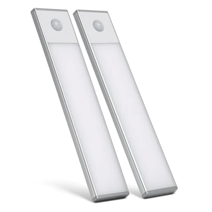 Luce da sottopensile da 8 pollici, confezione da 2, illuminazione interna ricaricabile con sensore di movimento, luci magnetiche per armadio dimmerabili a 3 livelli, senza fili