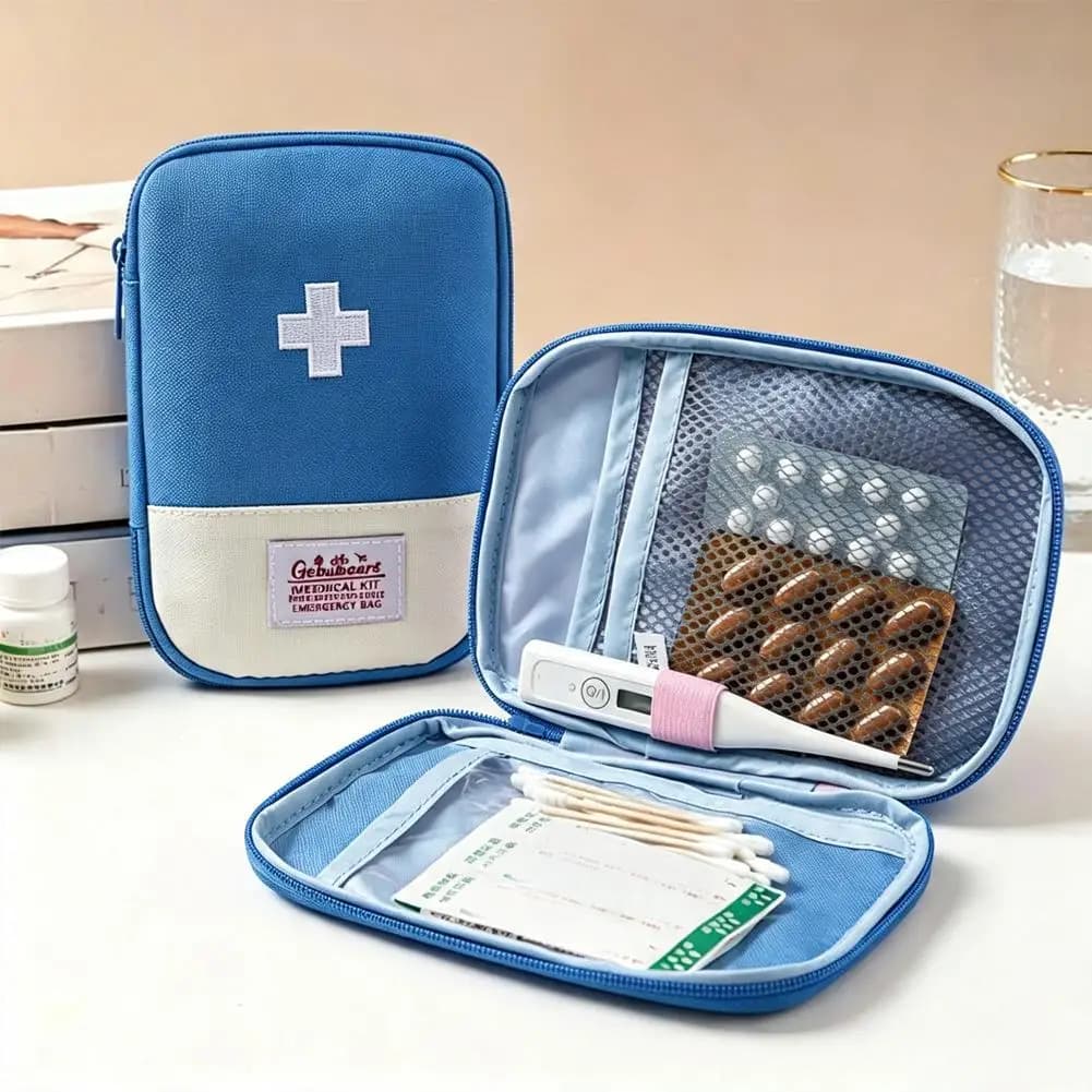 Travel Medicine Bag Pill Storage Pouch Travel Outdoor Camping Emergency Medicine Storage Bag Mini First-aid Kit Portable Storage