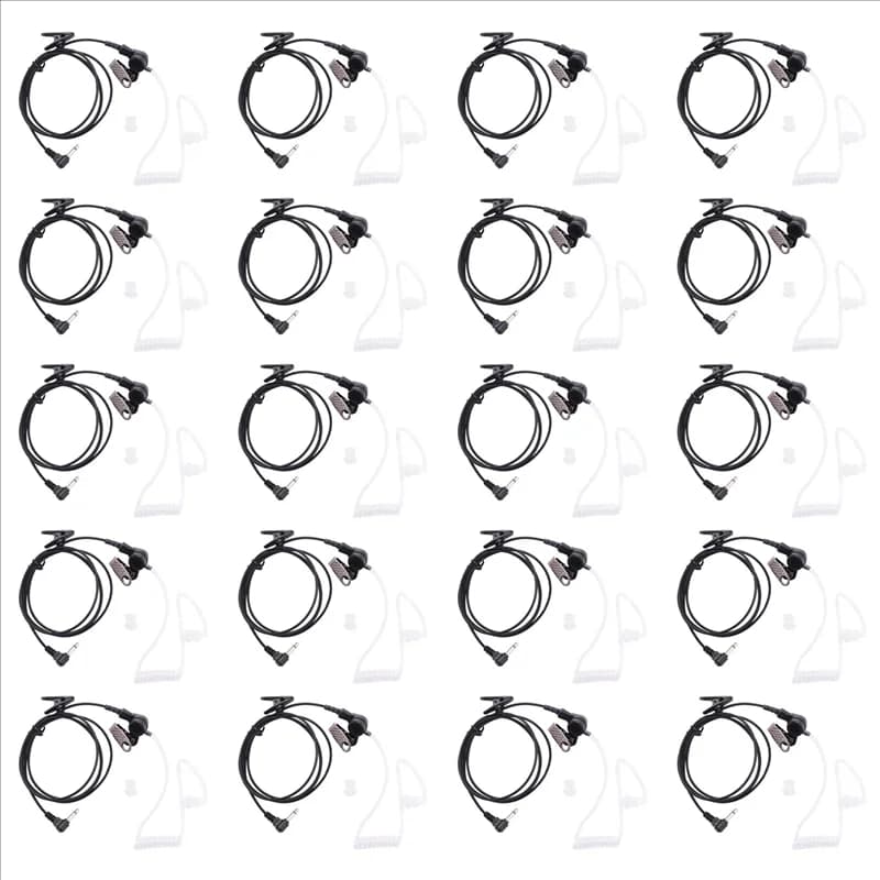 20X Dritto Ascolta Solo Tubo Acustico Flessibile Trasparente Auricolare 3.5Mm Auricolare Auricolare Mono Jack Per Walkie-Talkie-A74Z