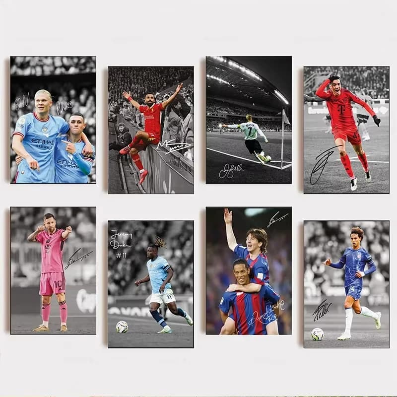 Fashion Famous Messi Neymar Footballer Posters Canvas Painting Wall art for Modern Living Room Soccer Player Wall Art Room De