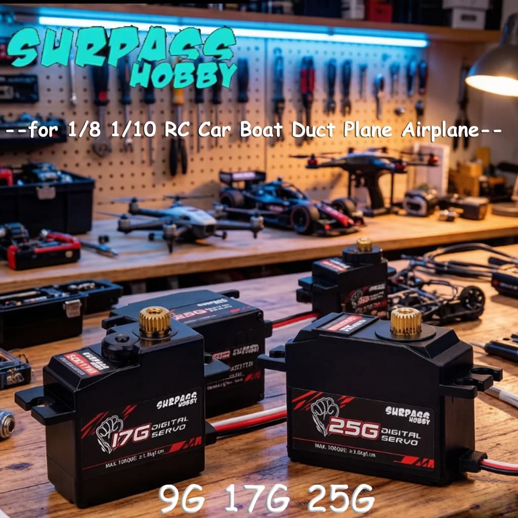 1/2/4 Pezzi Servo Digitale SURPASS Hobby Override 9G 17G 25G con Ingranaggi in Metallo per Auto RC 1/8 1/10, Barche, Aeromodelli, Ricambi RC