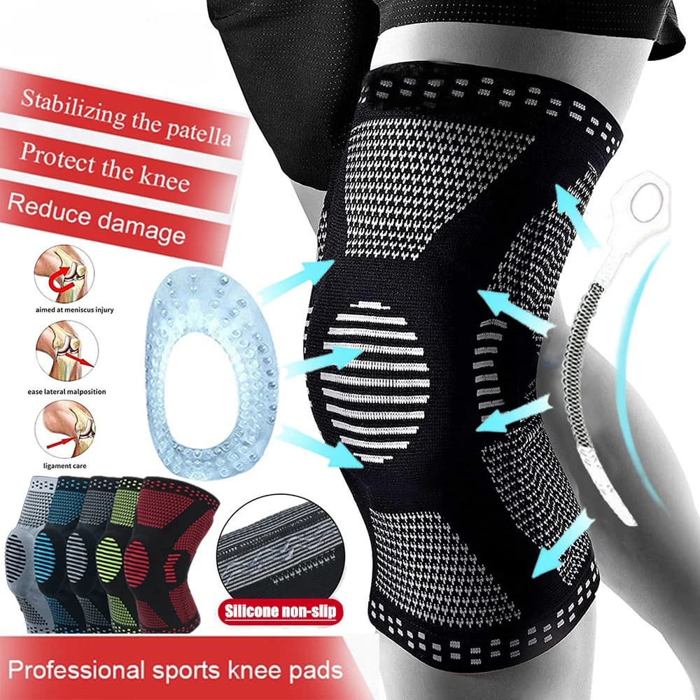 1 Pezzo Ginocchiera Professionale a Compressione per Sollievo dal Dolore Articolare, Supporto per Menisco, Cuscinetti Sportivi per Corsa e Basket, Uomo Donna