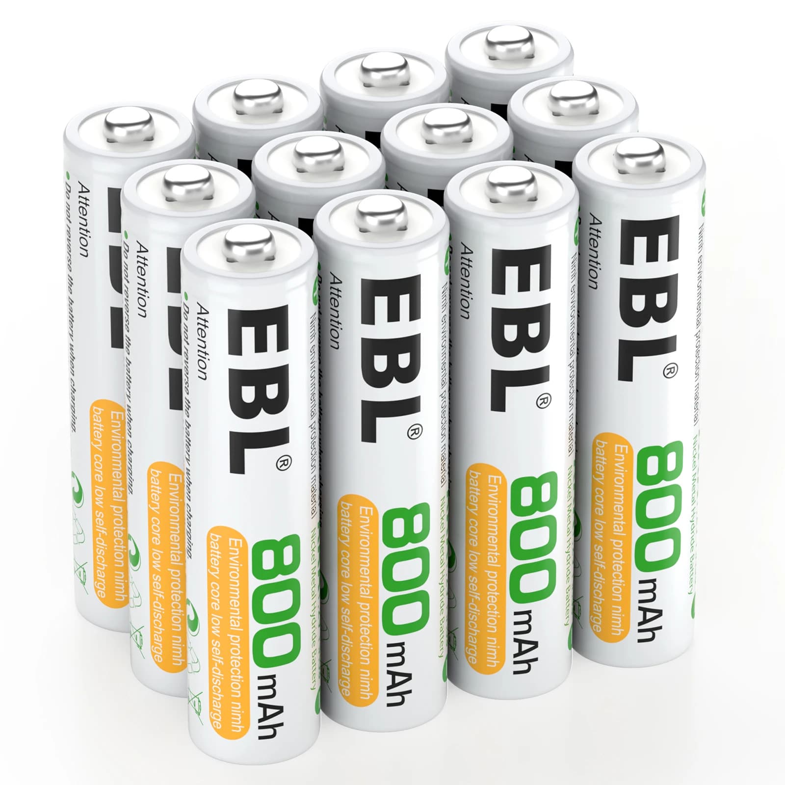 Batterie ricaricabili EBL AAA 800mAh 1.2V Ni-MH Triple A batterie per torce elettriche Telecomandi Luci solari Mouse Giocattoli