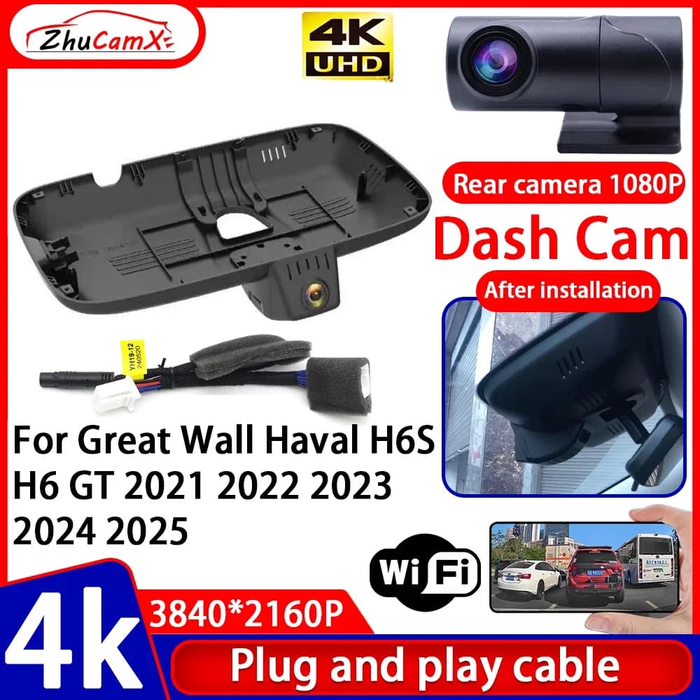 Videoregistratore Night Visio 4K UHD Plug and Play Car DVR Dash Cam Camera per Great Wall Haval H6S H6 GT 2021 2022 2023 2024 2025