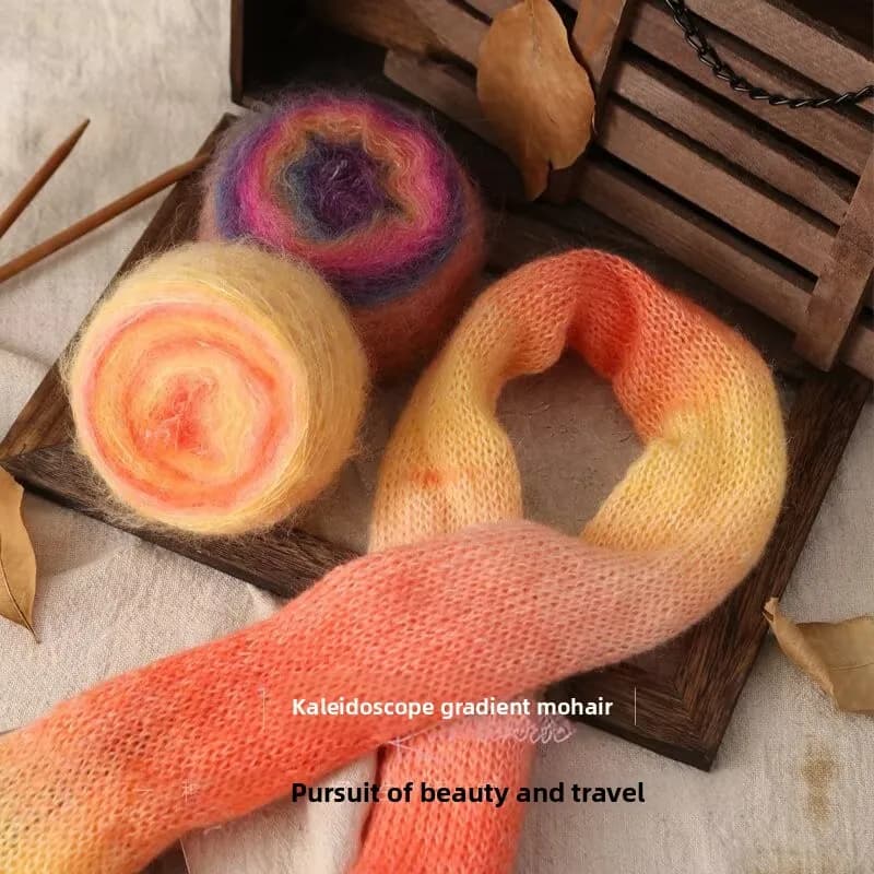 Gradiente Versatile Mohair Capelli Lunghi Vendita Calda Nuovo Pratico 50g Palla Tessuta A Mano Gancio Lavorato A Maglia Sciarpa Scialle Capispalla Filo