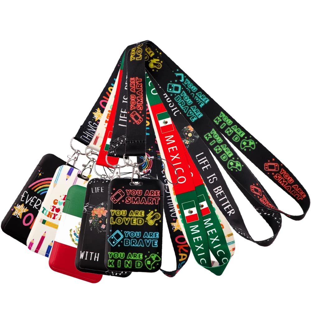 Citazioni interessanti Cordino alla moda Porta badge identificativo Custodia per passaggio autobus Custodia antiscivolo Porta carte di credito con cinturino regalo