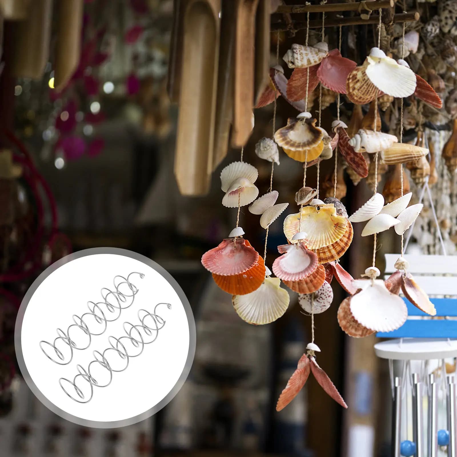 2Pcs Metal Spiral Wind Chime Parts DIY Hanging Decor Swirls Decoration for Dreamcatcher Outdoor Indoor Craft Wind Chime Pendant