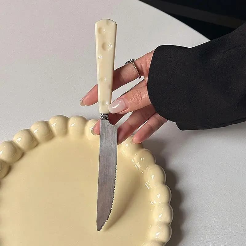 3Pcs/Set Stainless Steel Cute Cheese Knife Fork Spoon Cutlery Kitchen Dinner