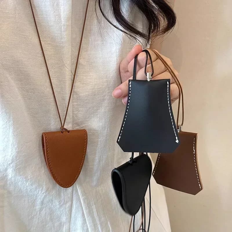 Collana con clip per occhiali da sole in pelle multifunzionali magnetici al collo Collana da donna per viaggi all'aperto Accessori per corda sospesa per riporre oggetti portatili