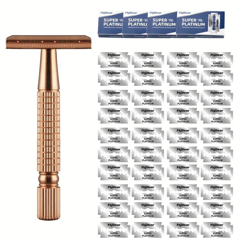 Beard Shaver Chrome And Black Color Aluminum Handle Light Weight AC Blade Excalibur Single-edged Mens Shaving Safety Razor