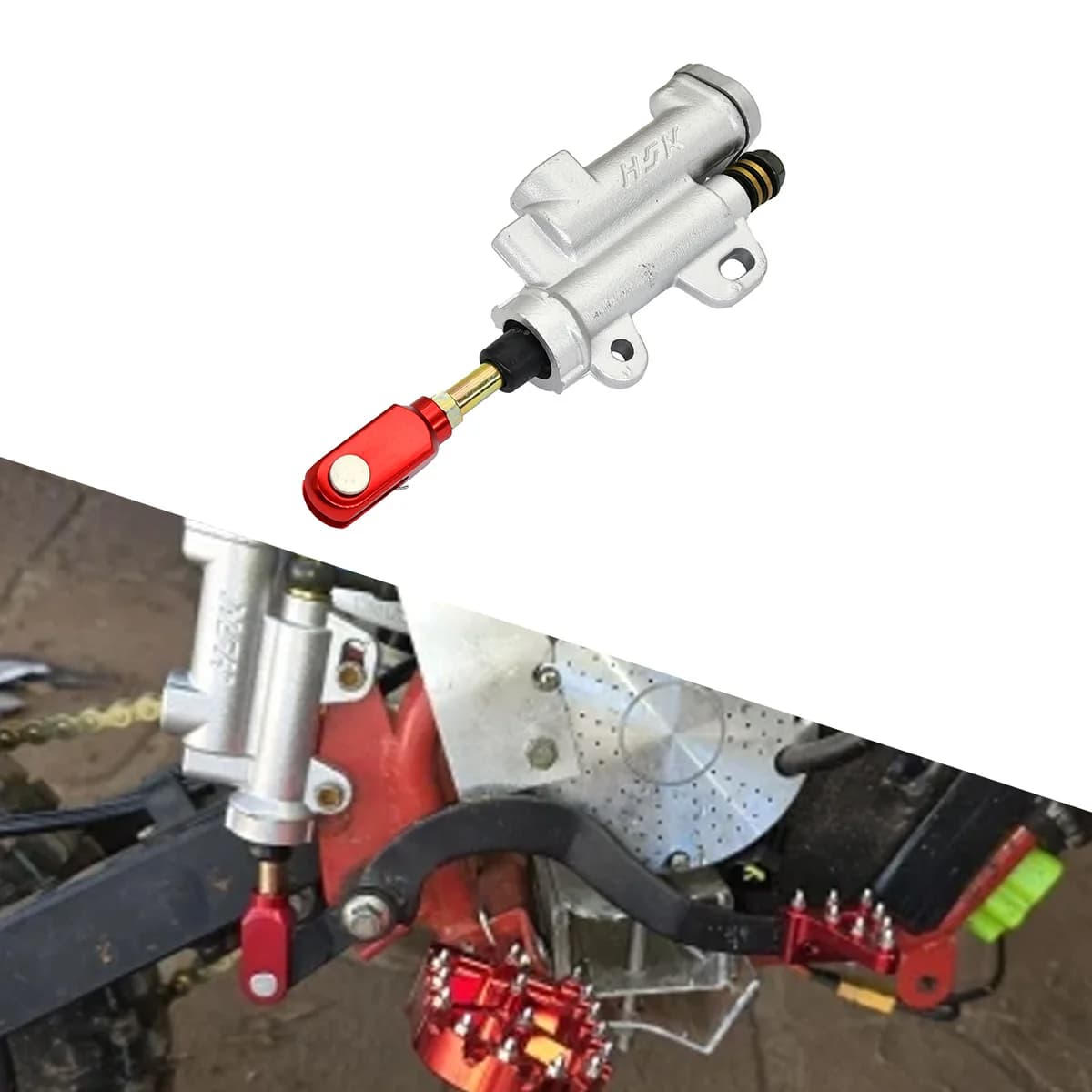For Kayo T4 T6 BSE 50cc 70cc 110cc 125cc 150cc 250cc ATV Pit Pro Dirt Bike Motorcycle Rear Hydraulic Brake Master Cylinder Pump
