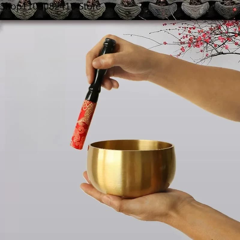 Brass Singing Bowl Buddhist Bowl Meditation Yoga Bowl Peace Instrument