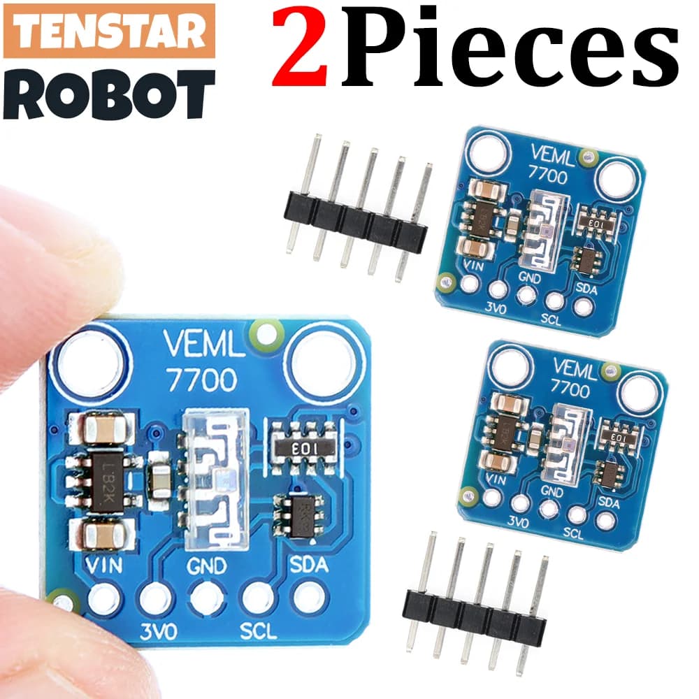 TENSTAR 2 pezzi VEML7700 Modulo sensore di luce ambientale 120k Lux Scheda sensore di misurazione della luce 3.3V 5V I2C IIC Interfaccia