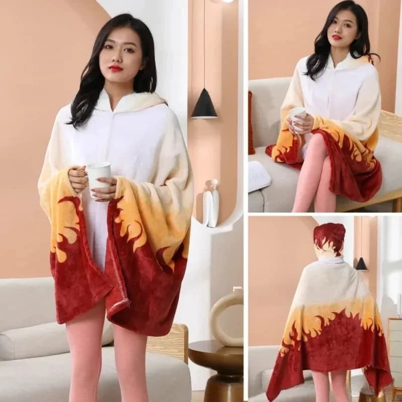 A;3\v,7'd/Anime Chess Blanket Cosplay Prop Shinobu Women's Pajamas Adult Flannel Bathrobex;4'v\6,b/