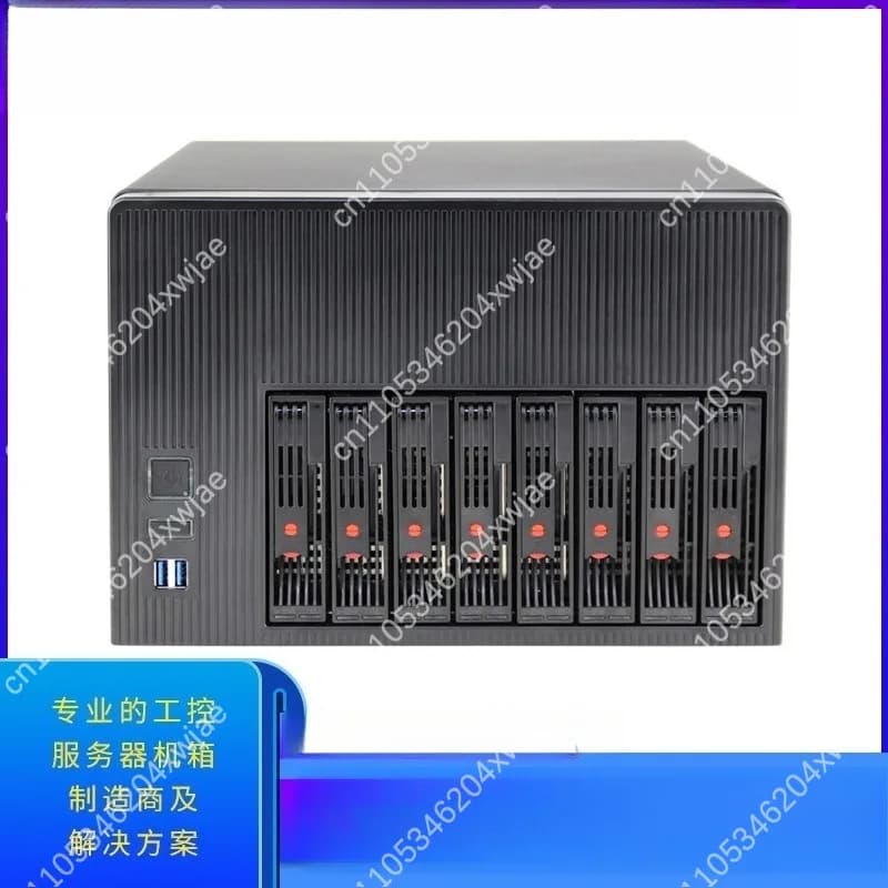 Custodia per server NAS a 8 alloggiamenti con hot-swap, porte USB 3.0, supporto scheda madre Micro ATX, alimentatore 1U, chassis vuoto per lo stoccaggio