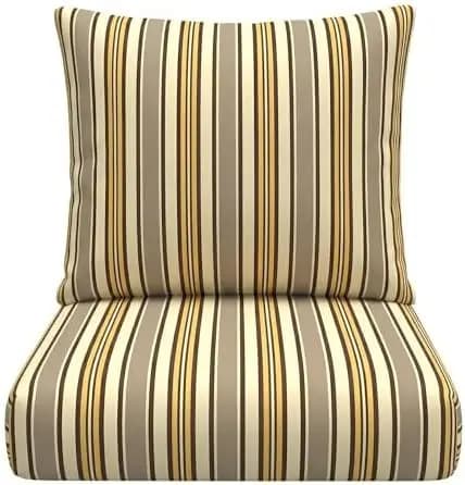 Sunbrella Deep Seating Cushion with Pillow Back | 23.5” x 25” x 5" Seat | Water & Fade-Resistant | Outdoor Chair