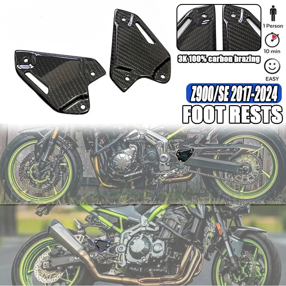 Z900 Pedane Poggiapiedi Peg Protector Per KAWASAKI Z900 2017 2018 2019 2020 2021 2022 2023 2024 Z900SE Piastre di Protezione Poggiapiedi