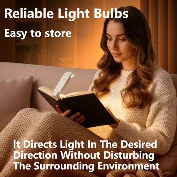 Luce da Lettura LED Ricaricabile USB, Lampada da Notte per Protezione Occhi, Luce da Scrivania Portatile con Clip, Segnalibro per Lettura e Ufficio