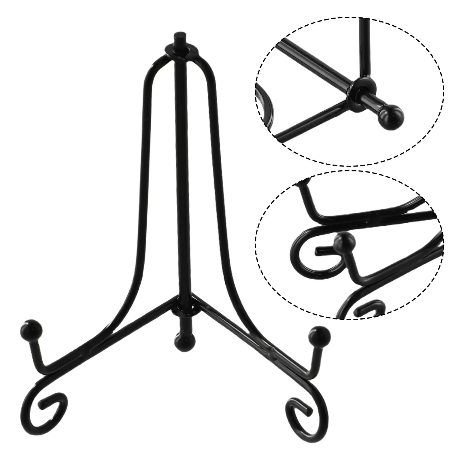 Black iron exhibition stand for DIY frames, book stand, photos and handcrafted objects, storage solution