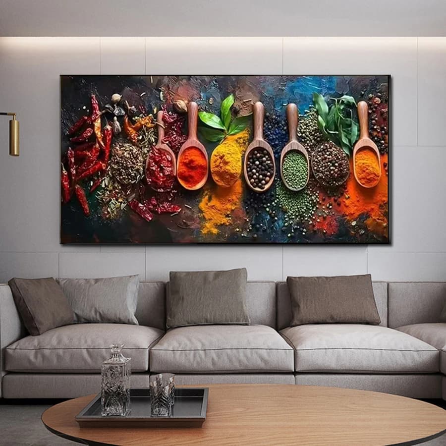 Colorful seasonings, spices DIY Diamond Painting Set Full Square Round Diamond Art Mosaic Table food Craft Handmade Home Decor
