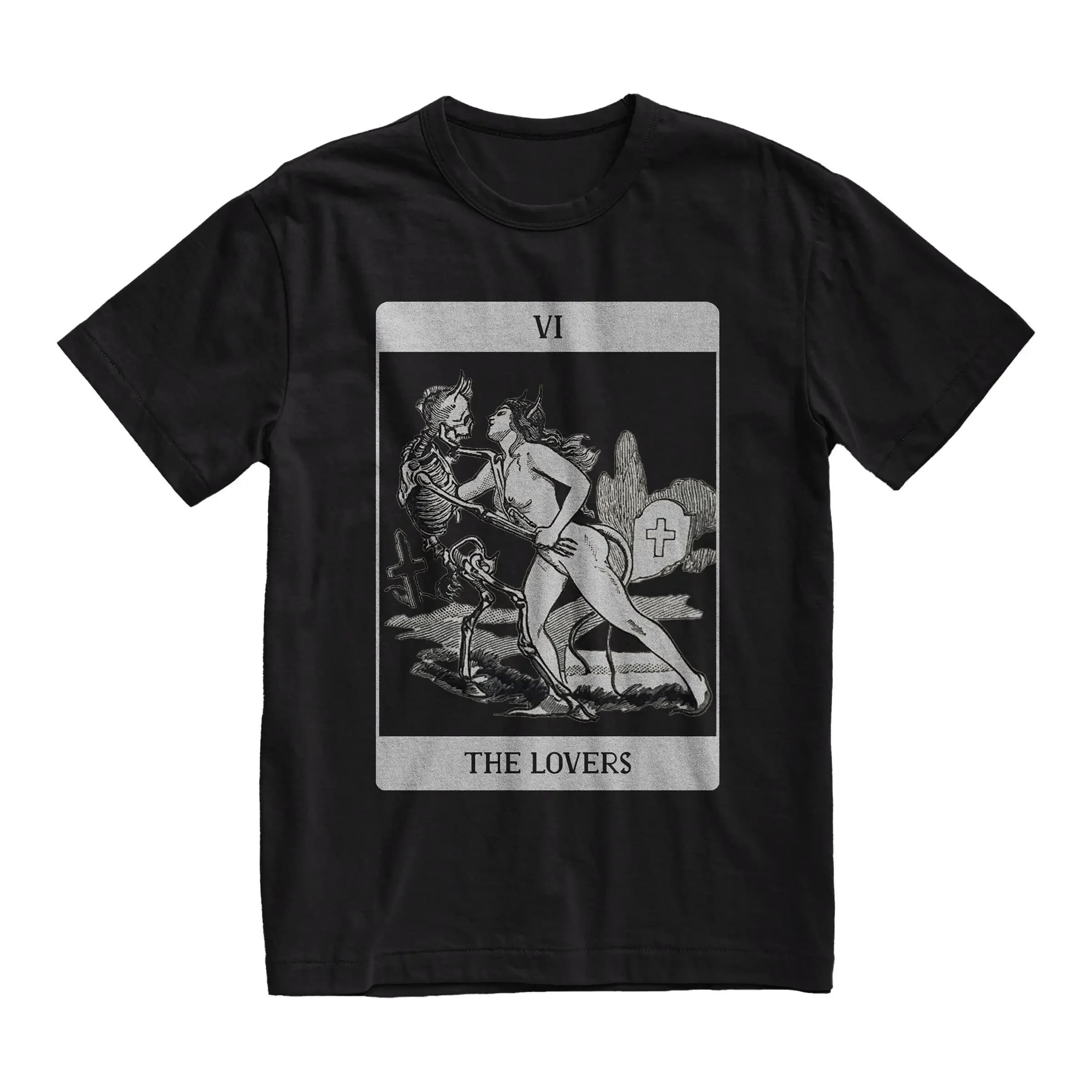 Maglietta The Lovers Tarot Card Pastello Gotico Goth Abbigliamento Strega Moda Grunge Abbigliamento Vintage Art