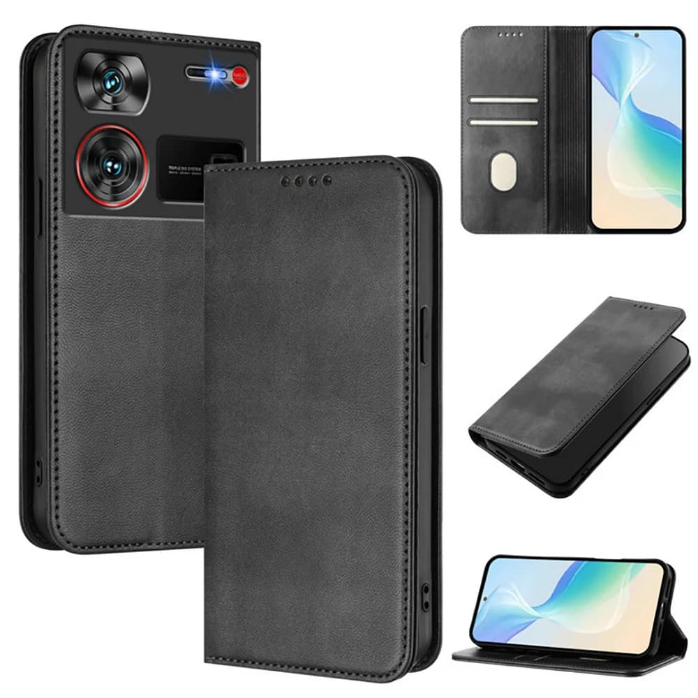 Custodia a Portafoglio in Pelle RFID per ZTE Nubia Z80 Ultra 5G Flip, Cover Magnetica per Nubia Z60 Z70 Ultra, Nubia Z80 Z70S Ultra