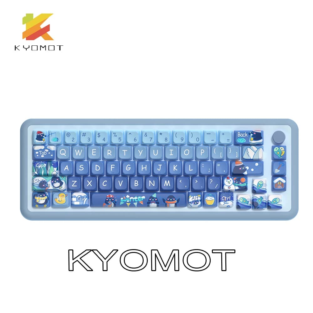 KYOMOT 158 tasti Simpatico Pinguino Tema Invernale Copritasti PBT MDA Profilo Dye Sub Anime Keycap Per MX Switch FAI DA TE F75 Tastiera Meccanica