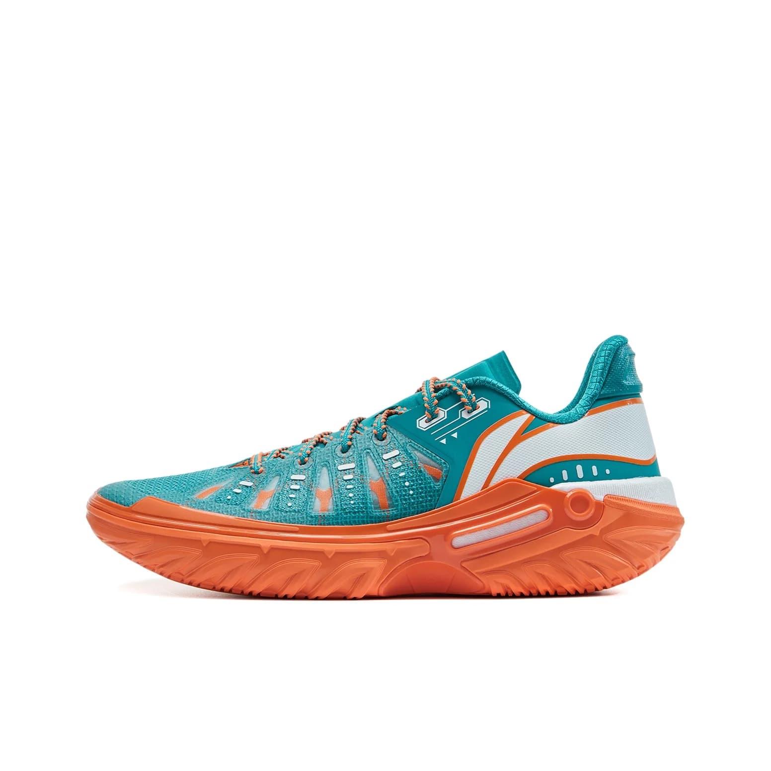 Li Ning Jie Ao 2 Basketball Shoes Men's Low Top Cyan Orange ABFV013-2