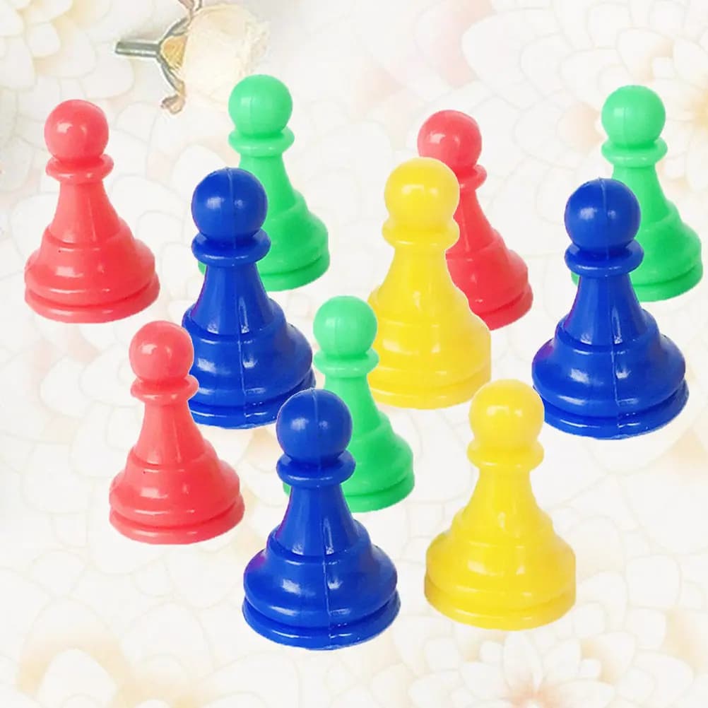 Set di 64 Pezzi per Scacchi, Dadi di Ricambio in Plastica Colorati per Bambini e Principianti, Giochi da Tavolo Educativi