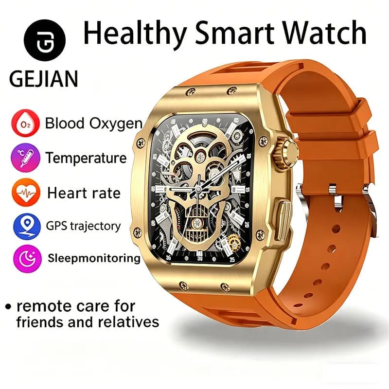 GEJIAN 2026 Smartwatch Sportivo 1.91" con Chiamata Bluetooth, Monitoraggio Frequenza Cardiaca e Salute, IP67, AMOLED, GPS e Tracciamento Traiettoria Sportiva