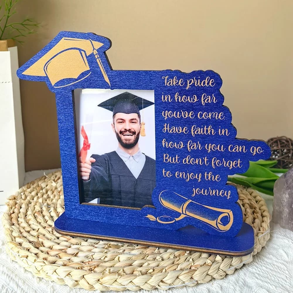 Vintage Graduation Photo Frame Celebration Festival Picture Frame Stand Handmade Rustic Wooden Picture Frame Graduation Season