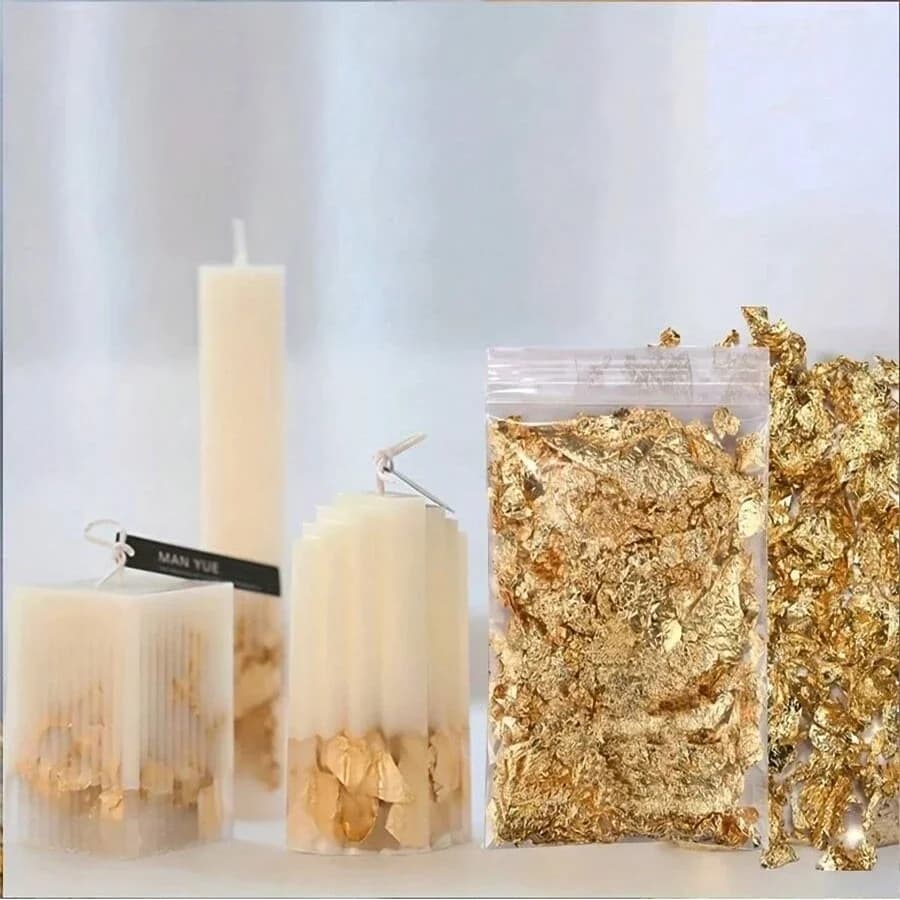 Accessori per nail art Oro Argento Foglio di rame Paillettes Glitter Foglia Fiocco Foglio di carta sfusa per doratura Decorazione manicure