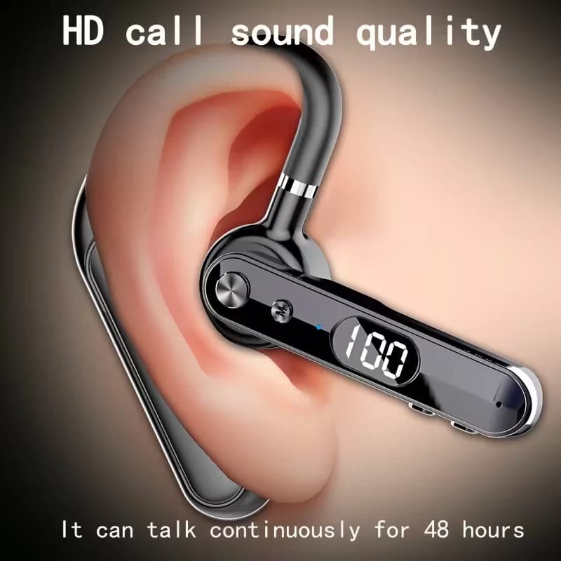Open-Ear Wireless Headphones with Ergonomic Design & Battery Display, Long Battery Life, One-Click Mute, and Clear Calls. Compatible with iPhone/Android for Business, Driving, Home & Office