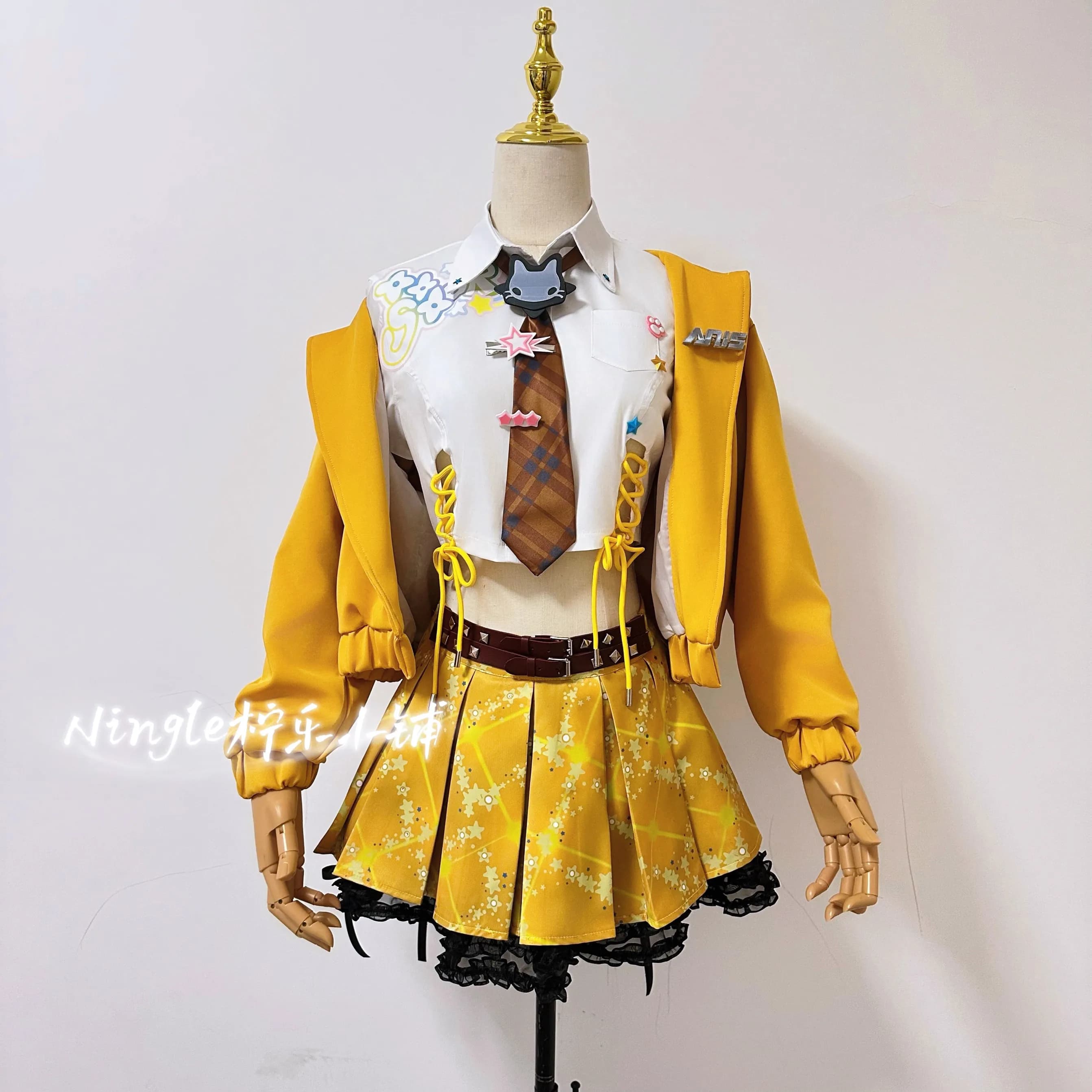 NIKKE Anis Cosplay Costume 3.5th Anniversary T.T. STAR Idol Stage Outfit Yellow JK Uniform for Women Carnival Customize