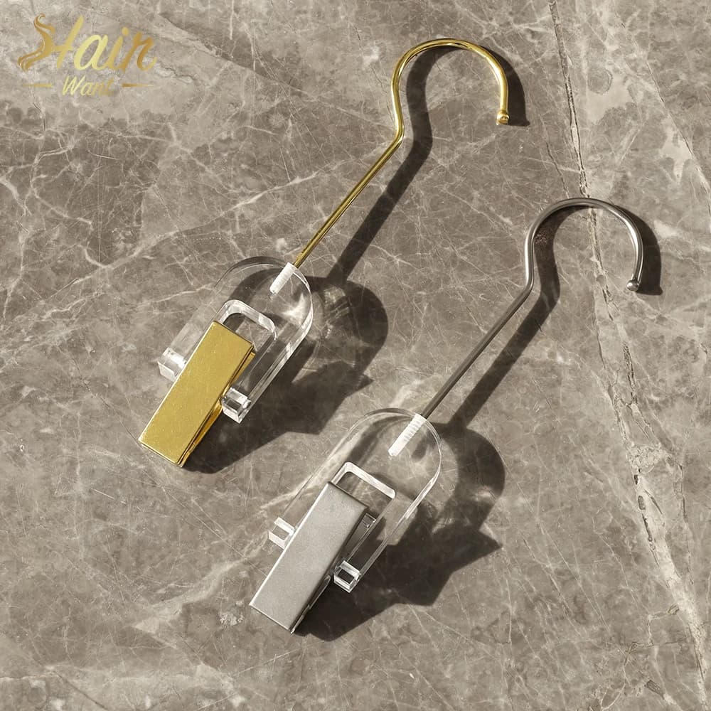 Ganci appendi parrucche in acrilico Hair Want per extension, clip portaoggetti per fermagli e extension a nastro