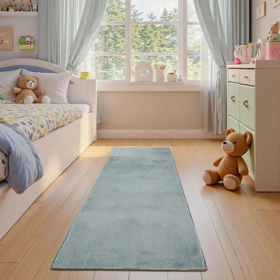 Runner Carpet in Solid Plush 2x6, Runner Carpet for Corridor, Soft and Modern in Finta Lana, Bedroom Anti-slip and Laundry