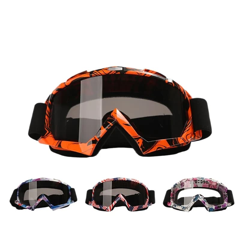 Occhiali da moto fuoristrada per motocross Equitazione Ciclismo Occhiali da sci antivento per ragazzi e ragazze Maschera da sci all'aperto