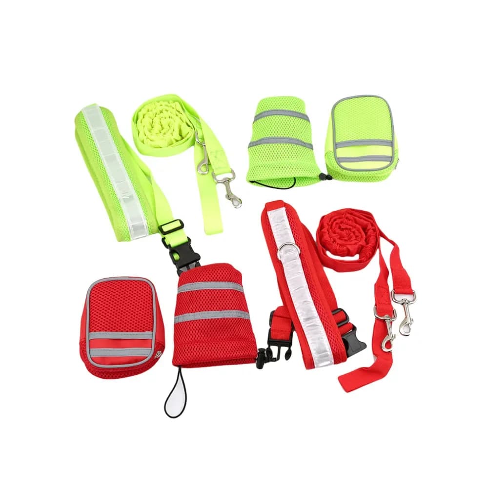 Pet Dog Cat Running Jogging Padded Belt Reflective Strip Elastic Knee Perfect training for walks Dog hook Set Free Hands