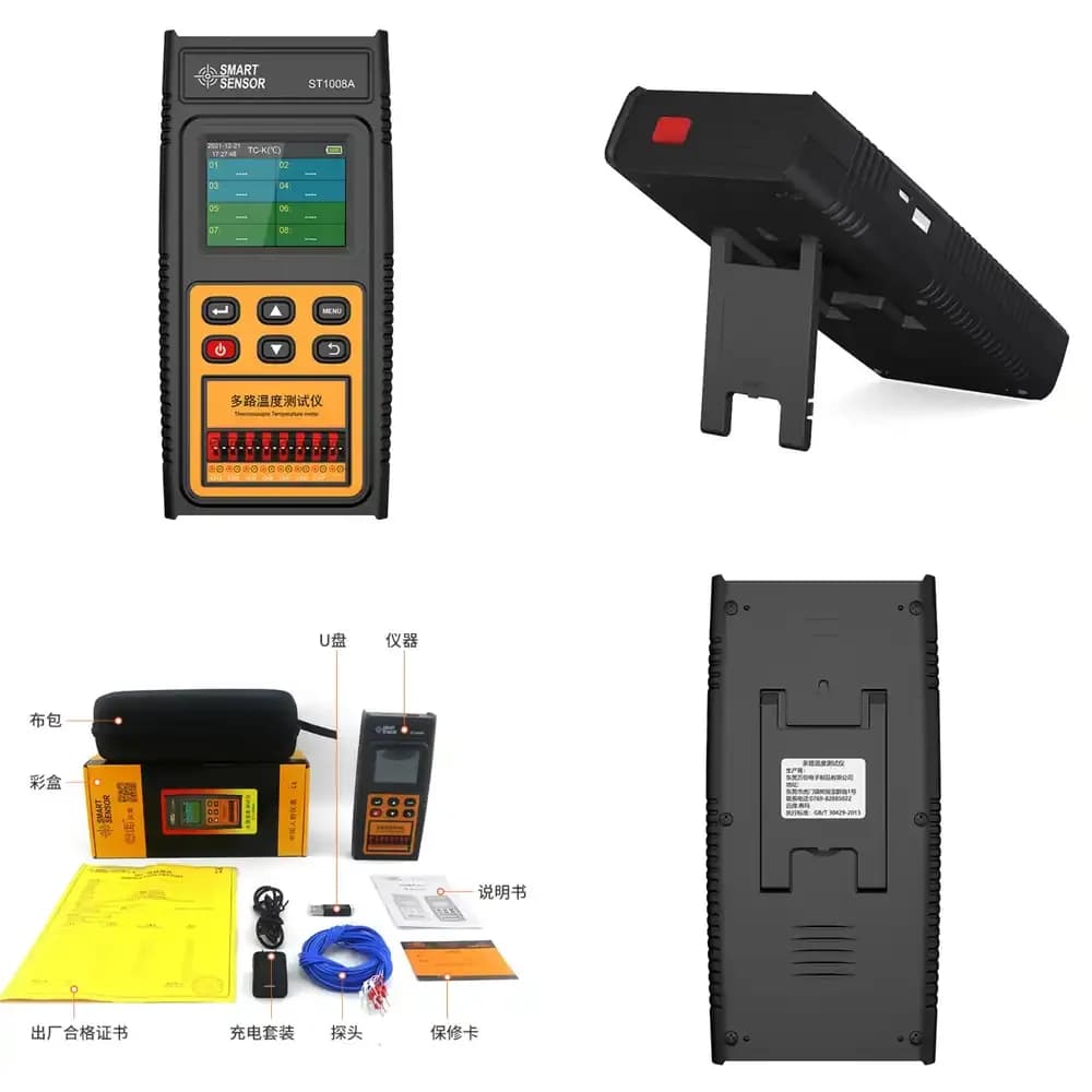 High Precision Industrial Thermometer ST1008A, Electronic Digital Temperature Meter with Thermocouple Round Type K