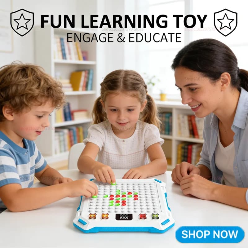 Multifunction Smart Board Game 14 in 1 Electronic Chess Backgammon Go Tic-Tac-Toe Whack-a-Mole Gomoku For Kids Family Tabletop