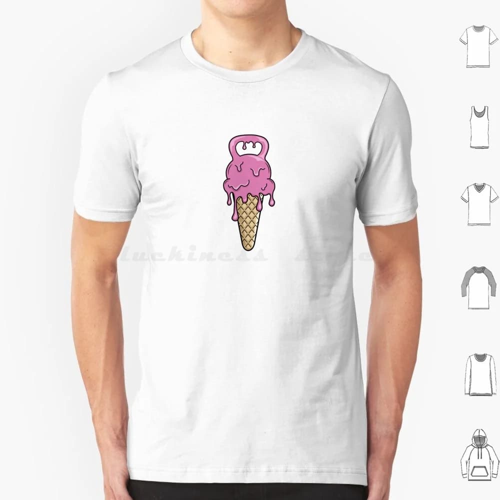 Delicious ice cream Kettlebell-Bodybuilding, Strong, Powerlifting, Weightlifting, Large fitness shirt 100% cotton