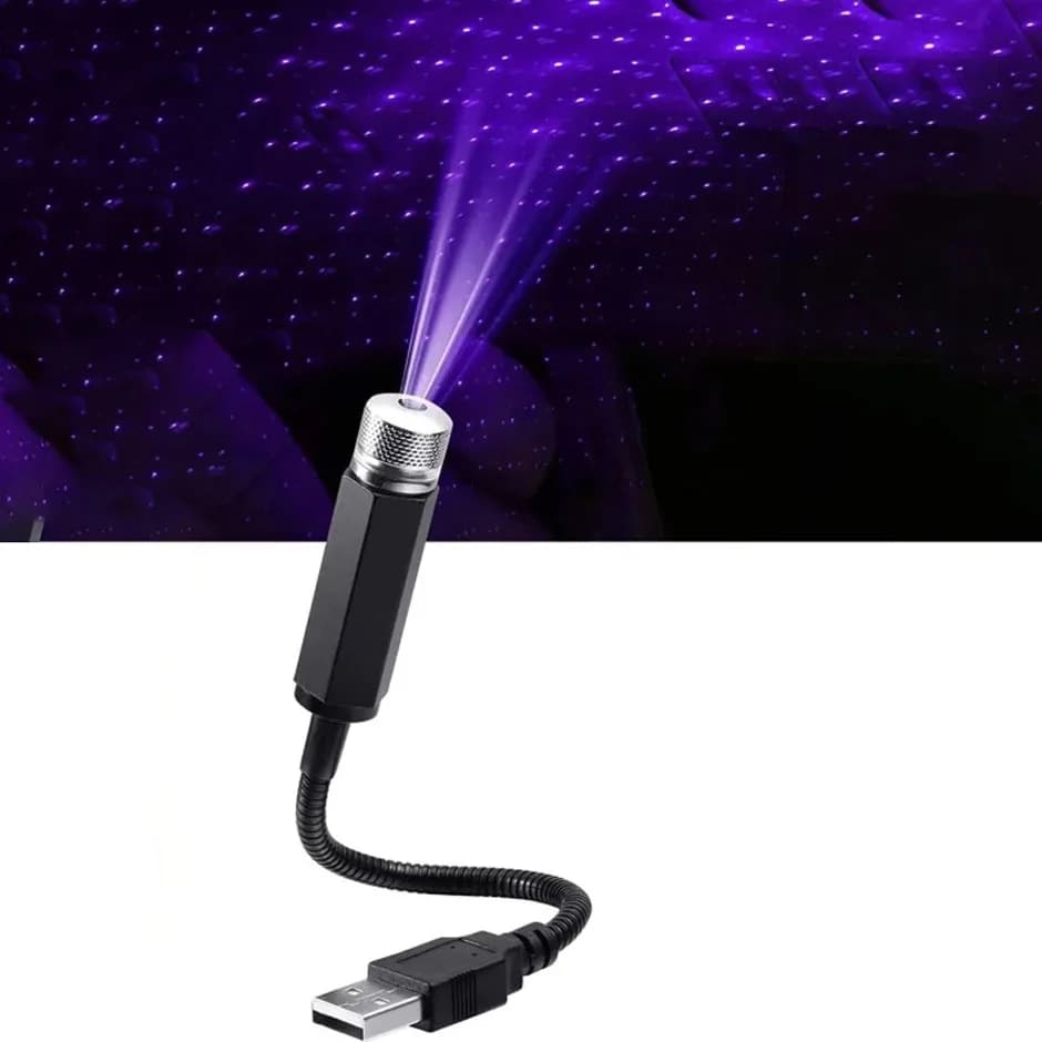 1 Pezzo Mini Proiettore LED per Tetto Auto, Luce Notturna Stellata, Illuminazione Atmosfera Galassia USB, Accessori Decorativi per Interni Auto