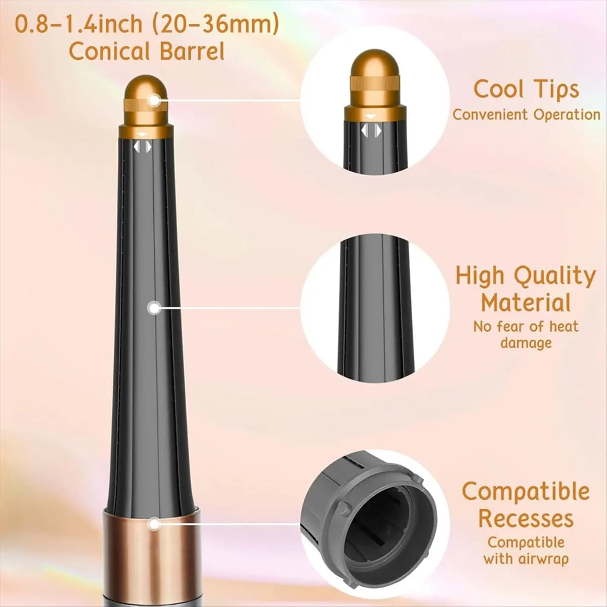 (A61K) Accessorio conico da 20MM-36MM e pettine a denti larghi per Dyson Airwrap HS01 HS05, ferro arricciacapelli automatico
